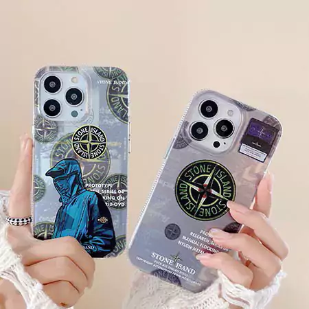 ブランドロゴ iphone 14 カバー stone island風 